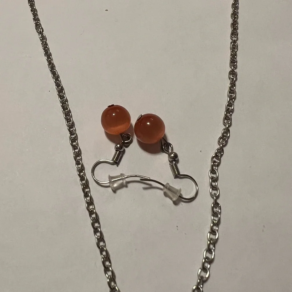 Oval orange cats eye glass set - Picture 8 of 8